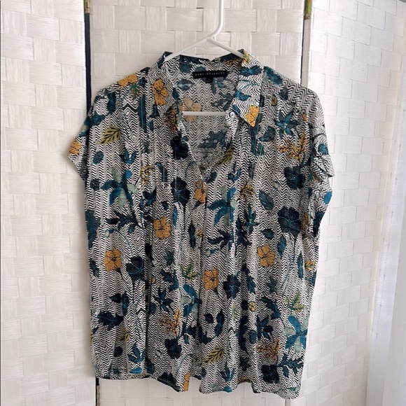 Jane and Delancey Tops - Jane and Delancey Blue and Yellow Blouse